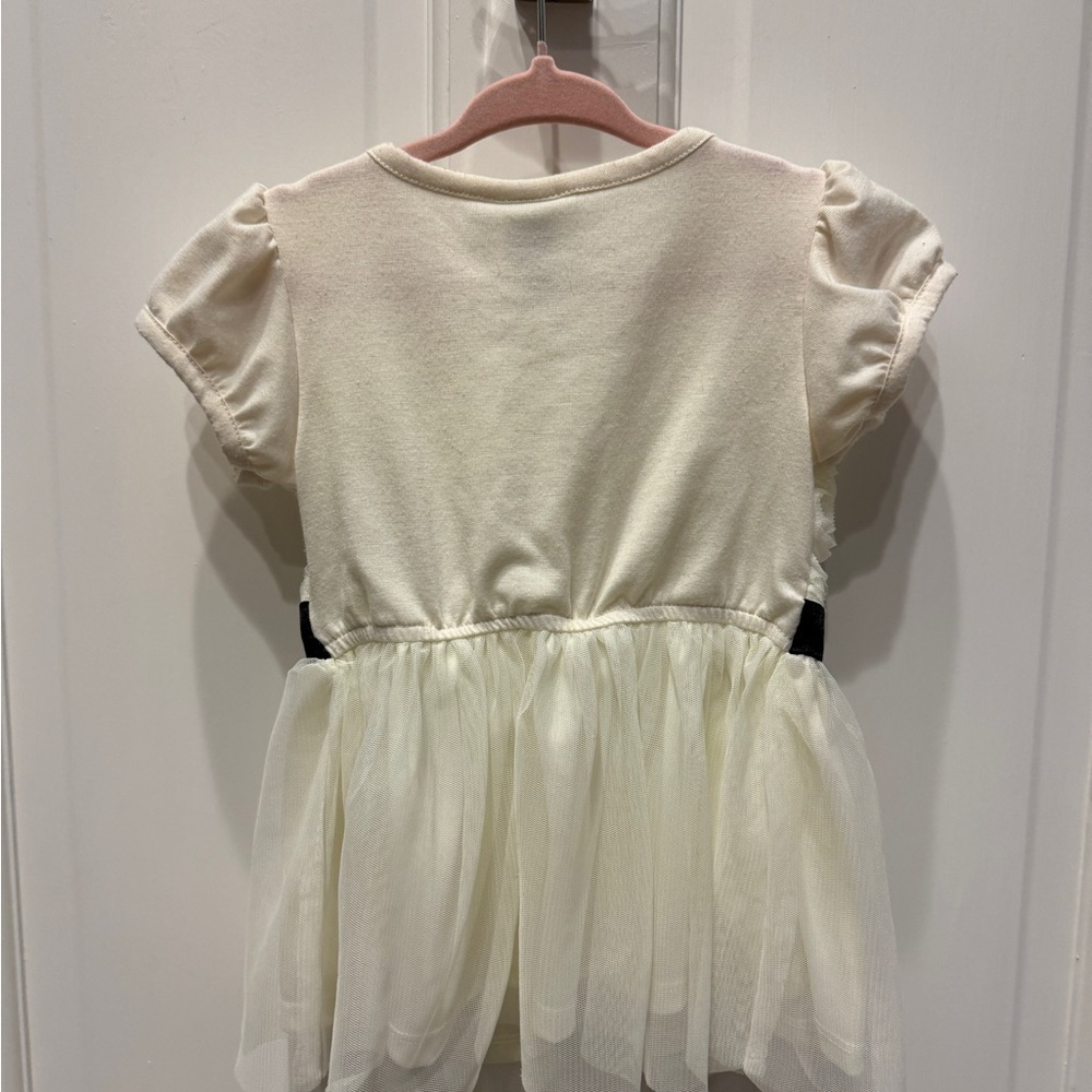 Healthtex 2T Girls Rosette Cream and Black Formal Short Sleeve Top Blouse - Picture 3 of 4